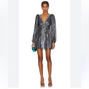 Sabina Musayev Mini Metallic Wendy Dress